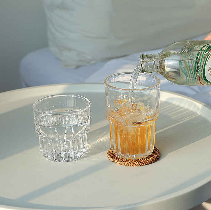 Tasses à boire du verre 250ml en cristal de boisson de l'eau de conception de fantaisie pour le déjeuner