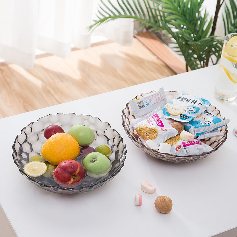 Plats de fruits en verre ronds de 9 pouces assiettes de bonbons décoration de la maison