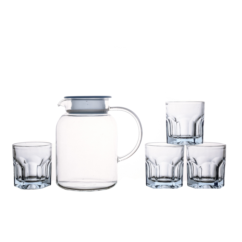 Ensembles de tasse en verre d'utilisation de famille d'emballage de thé de série de bouilloire d'eau claire