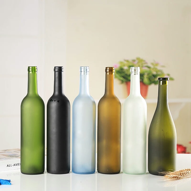 500 ml 750 ml bleu clair givré bouteilles de vin en verre de Bordeaux