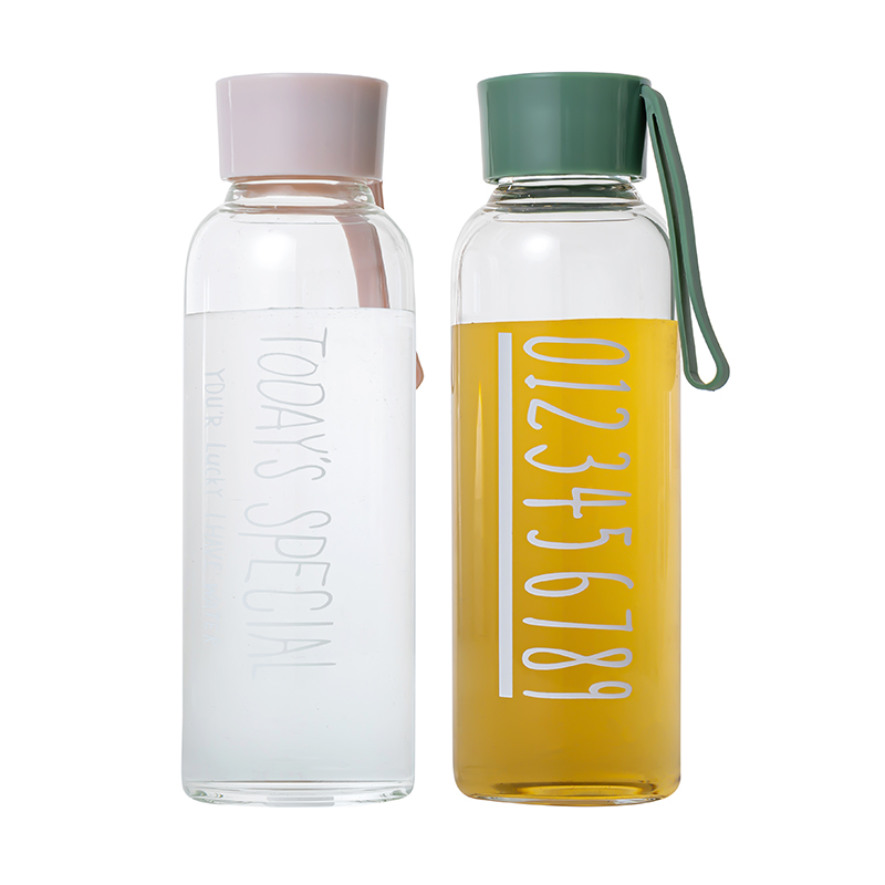 Bouteilles d'eau en verre de silex de 450 ml avec logo personnalisé pour le jus