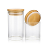 Tailles différentes Tailles High Transparency Verre Jar avec couvercle en bambou